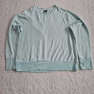 Eddie Bauer Sweater Womens Size 10 Teal Blue Long Sleeve Stretch